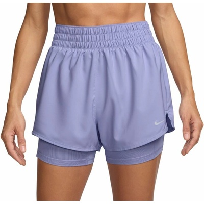 Nike dámské tenisové kraťasy One Dri-FIT 2-in-1 High-Waisted 3in Training fialový