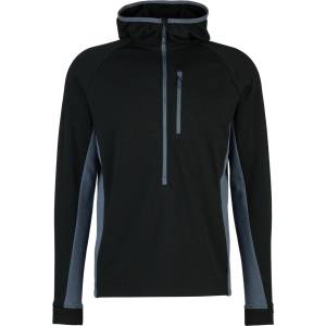 Stoic Мъжки вълнен пуловер Stoic MerinoWaffleFleece320 NorrdalSt. 3/4 Zip Hoody Merino hoodie - Black / Ink Grey (005-6576-0112)