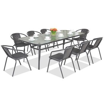 Garden Point Метални мебели за градина Modena/ Bergamo за 8 души с голяма маса Garden Point антрацит (GAP393-8)