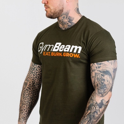 GymBeam tričko Grow military green vojenské zelené
