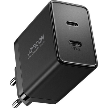 JOYROOM Dual Travel Wall Charger USB-C 40W PD - захранване за ел. мрежа смартфони и таблети с 2xUSB-C изхода и с технология за бързо зареждане (черен)