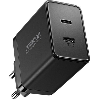 JOYROOM Dual Travel Wall Charger USB-C 40W PD - захранване за ел. мрежа смартфони и таблети с 2xUSB-C изхода и с технология за бързо зареждане (черен)