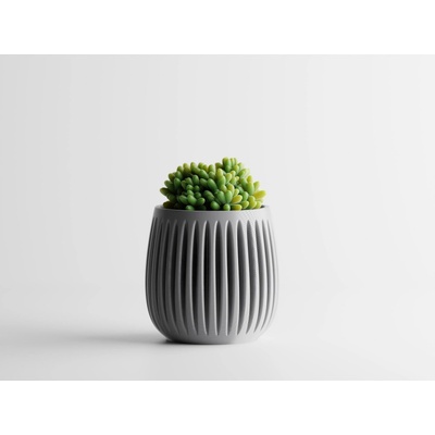 Кашпа Columna Малка, 101x101xH100мм- Сребърна