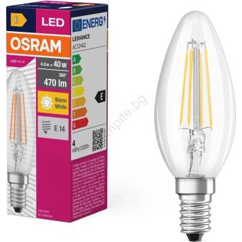 OSRAM LED Крушка FILAMENT B40 E14/4W/230V 2700K - Osram (P225666)