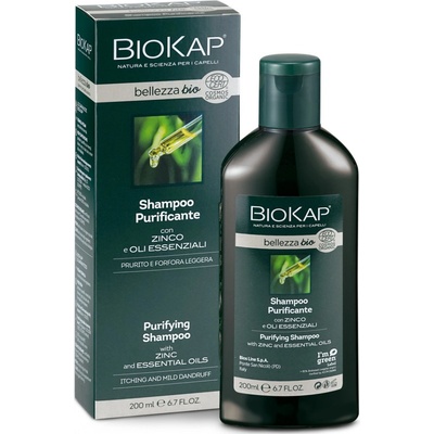 BioKap Bellezza Bio Purificante Lehký čisticí šampon se zinkem a esenciálními oleji 200 ml
