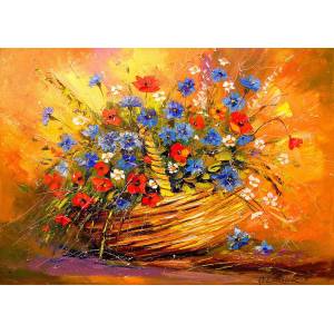 Enjoy - Puzzle Basket with Flowers 1000 - 1 000 piese
