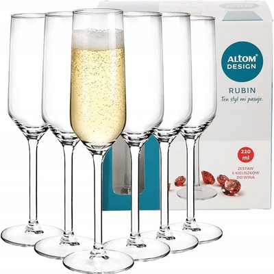 Design Skleničky na šampaňské prosecco Altom Rubín 6 x 220 ml