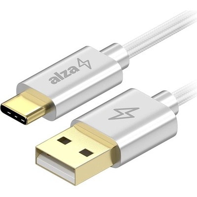 AlzaPower APW-CBTC2020S AluCore Charge USB-A to USB-C 2.0, 2m, bílý