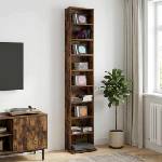 vidaXL Кабинет за CD Опушен дъб 33 x 23, 5 x 175 см Инженерна дървесина (8012650)