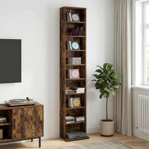 vidaXL Кабинет за CD Опушен дъб 33 x 23, 5 x 175 см Инженерна дървесина (8012650)