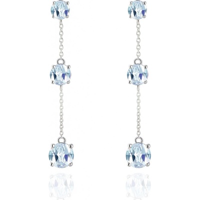 Beneto Exclusive elegantné strieborné náušnice s topazmi TOPAGUP2718