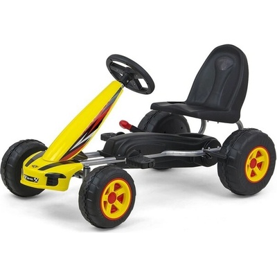 Go-kart Milly Mally Viper detská šliapacia motokára žltá