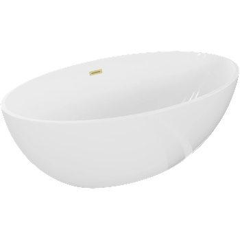 Mexen Nike свободностояща вана 175 x 100 см, бяла, със златисто четкан преливник - 54071751000-55 (54071751000-55)