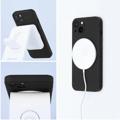AppleMix Apple iPhone 15 - Podpora MagSafe silikónový - čierne