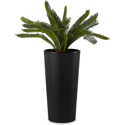 HowHomely plastový květináč URBANIKA ECO 57X29,5 CM ČERNÁ