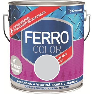 Chemolak Ferro Color Farebný email U 2066 2,5L pololesklý sivá 1003