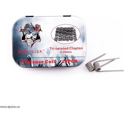 Demon Killer Předmotané spirálky Kanthal Violence Tri-twisted Clapton 0,35ohm 10ks
