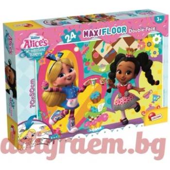 Lisciani Пъзел lisciani 99535 - 24 части - Алиса в страната на чудесата, Дисни, двулицев пъзел (li99535)