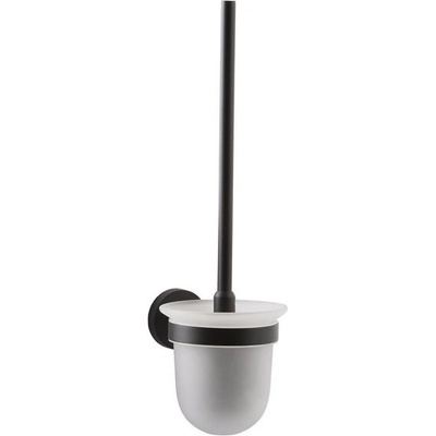 EBS Urban Round Black sklenená WC kefa čierna matná