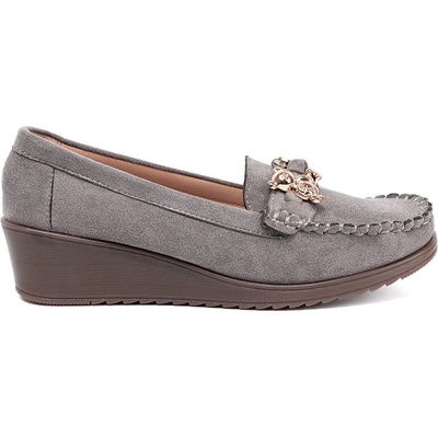 Shelvt shoes with a golden teddy bear šedá hnědá