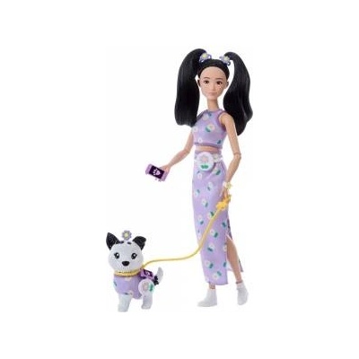 Mattel Barbie Jednakowa stylizacja Lalka i piesek - Kwiatki (JFP39)