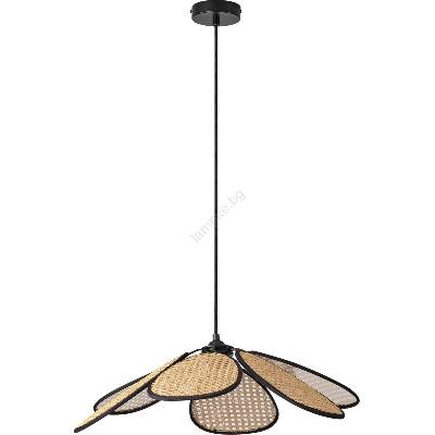OSRAM - Пендел на кабел DECOR RATTAN 1xE27/15W/230V Ø58 см бежово/черно (P227826)