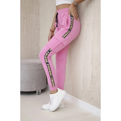 Kesi Dámské tepláky Cargo Fashion Růžová světle