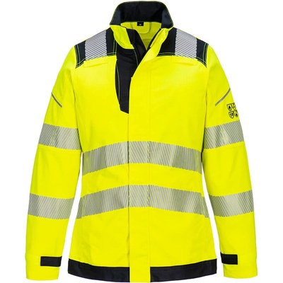 Portwest hi-vis pw3 fr715 / Светлоотразително огнеупорно дамско яке - hv жълто/черно s (fr715ybrs)