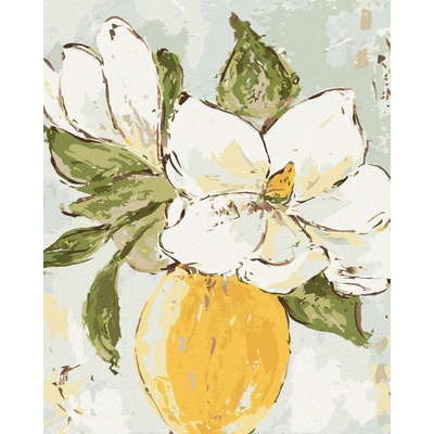 ZUTY Malování podle čísel MAGNÓLIE VE ŽLUTÉ VÁZE II HALEY BUSH Rozměr 80 x 100 cm Rámování bez rámu a bez vypnutí plátna