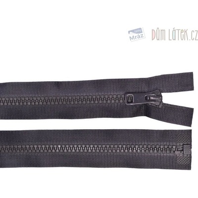 Zips kostený nedeliteľný tmavo sivý, dĺžka 16 cm