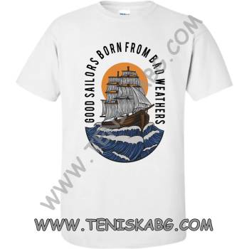 Image 1 of Fruit of the Loom Тениска с щампа - Good sailors