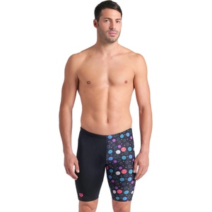arena performance funny prints contour swim jammer black multi xxs -