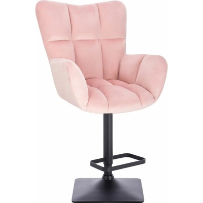 LuxuryForm Design Aurora Velur na čiernej hranatej podstave svetlo ružové