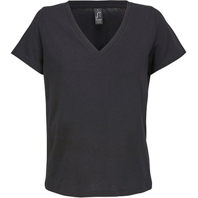 SOĽS Regent Dámske tričko s výstrihom do V SL04766 Deep black