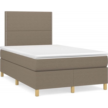 vidaXL Боксспринг легло с матрак, таупе, 120x190 см, плат (3269927)