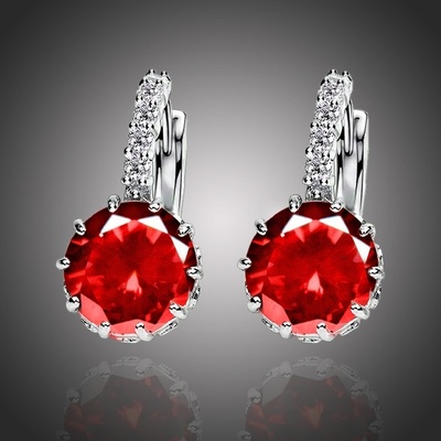 Sisi Jewelry Náušnice Swarovski Elements Bernadette Light Garnet E4002-ET-404H Červená
