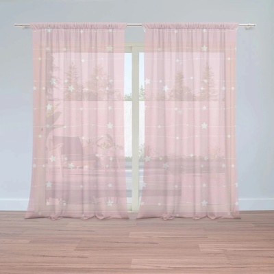 Sablio Záclony Hviezdy a bodky na povrázku: 2ks 150x250cm