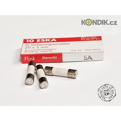 Pojistka 5x20mm rychlá 520.500, Proud: 10A