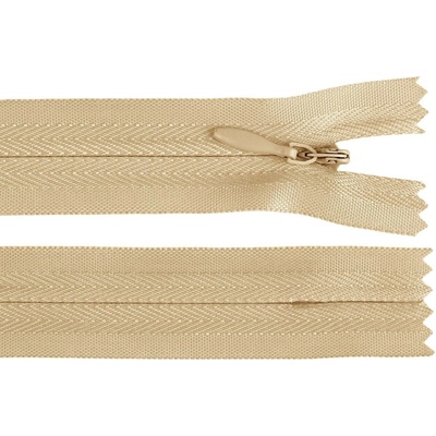 Spirálový zip skrytý No 3 délka 20 cm Varianta: 277 hnědá písková, Balení: 1 ks