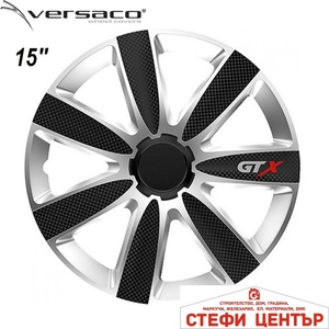 Versaco Тасове за джанти 15'' Versaco Carbon GTX - Black / Silver (56077) - steficenter