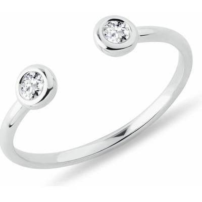 Klenota Otvorený prsteň s bezel diamantmi z bieleho zlata k0661022