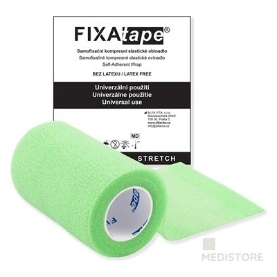 ALFA VITA, s.r.o. FIXAtape STRETCH Samofixačné elastické ovínadlo farba fluorescentná zelená, 7,5 cm x 450 cm 1 ks