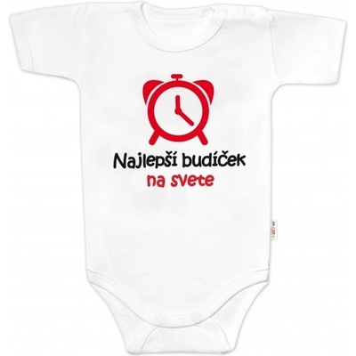 Body krátký rukáv Najlepší budíček na svete Baby Nellys bílé