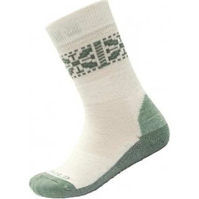 Devold detské ponožky MULTI MERINO biela zelená
