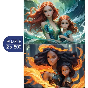 Alipson Puzzle - Puzzle 2x500 Water and Fire - Mother and Daughter Collection - 500 piese