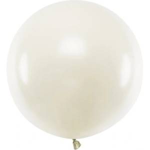 Party Deco Голям Латексов Балон, Пастел, Светъл Крем, 60см (olbom-079j)