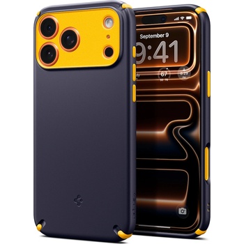 Spigen Хибриден удароустойчив кейс с висока степен на защита с MagSafe за iPhone 17 Pro Max - Spigen Nano Pop Hybrid MagSafe Case (лилав-жълт) (ACS11147)