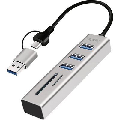 Cardreader + USB3A/C HUB, 3xUSB3.0, Logilink UA0445 (UA0445)