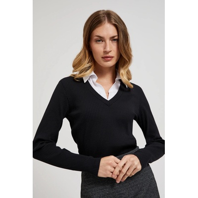 Moodo Черен дамски топ с дълъг ръкав Moodo | Cheren | ЖЕНИ | XS