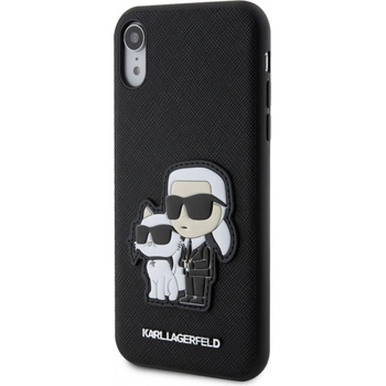 Pouzdro Karl Lagerfeld PU Saffiano Karl and Choupette NFT iPhone XR černé